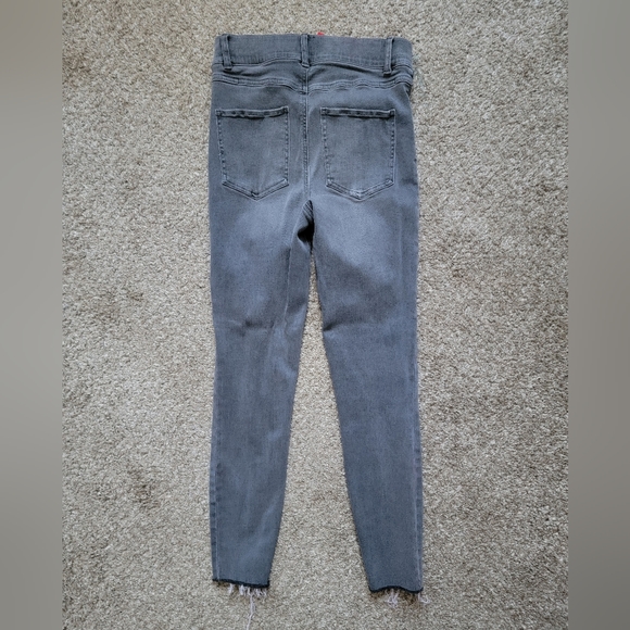 Spanx Gray Skinny Jeans Distressed Ripped Raw Hem Small - Picture 10 of 10